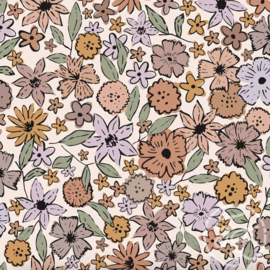Family Fabrics - Bohemian Vintage Floral Rib