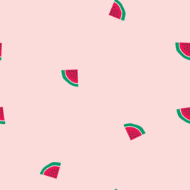 Katoen poplin watermeloen lichtroze