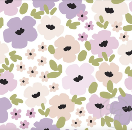 Family Fabrics - Lilac Garden Muslin Crinkle