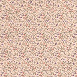 Viscose poplin cute flowers light pink