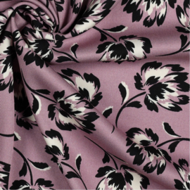 Viscose rosella stretch flowers light lavender