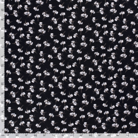 Viscose stretch flowers navy