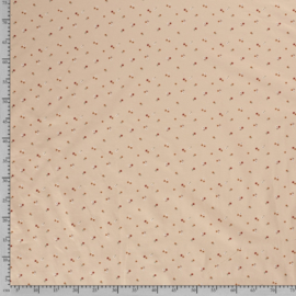 Tricot colored cute flowers beige