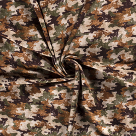 Coupon 70cm French terry camouflage army