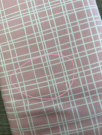 Family Fabrics - Pink And Lines Jersey (met drukfout; zie foto 2)