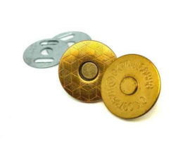 Magneetsluiting dun rond 18mm antiek goud