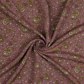 Viscose poplin paisley mauve