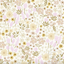 Family Fabrics - Coated Millefleurs Pink Jersey