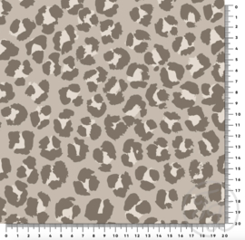 Family Fabrics - Leopard Spots Greige Medium Muslin Crinkle