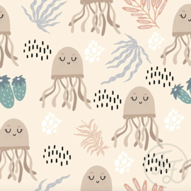 Family Fabrics - Coated Jellyfish Jersey