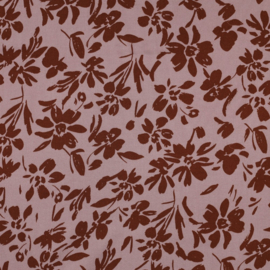 Viscose rosella stretch bloemen oud blush