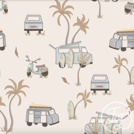 Family Fabrics - Camping Sand Muslin Crinkle