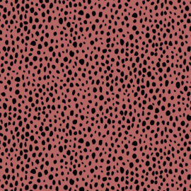 French terry cheetah koraal