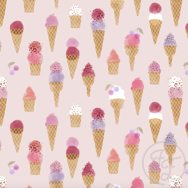 Family Fabrics - Coated Ice Cream Pink Jersey