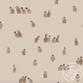 Family Fabrics - Penguins Brazilian Sand Muslin Crinkle