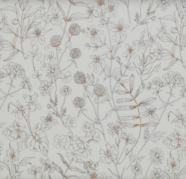 Tricot bloemen schets beige