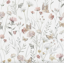 Family Fabrics - Coated Flowers & Butterflies Jersey