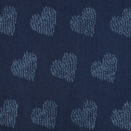 Jeans jacquard hearts