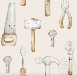 Family Fabrics - Happy Tools Neutral Rib