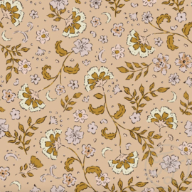 Family Fabrics - Coated Gracefull Flower Warm Jersey