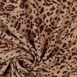 Viscose poplin leopard skin camel