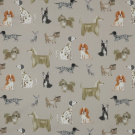 Katoen poplin dogs taupe