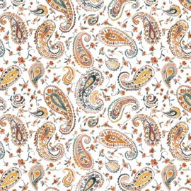 Tricot paisley wit