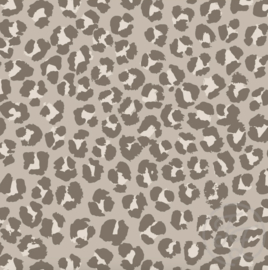Family Fabrics - Leopard Spots Greige Medium Muslin Crinkle