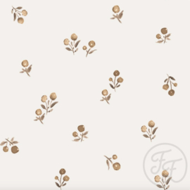 Family Fabrics - Belly Brown Flowers Jersey