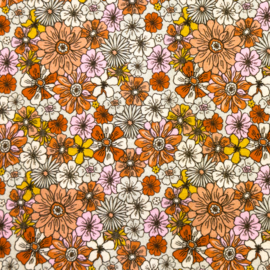 Tricot boho bloemen oranje