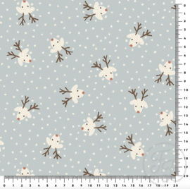 Coupon 36cm Family Fabrics - Rudolph Small Blue Jersey