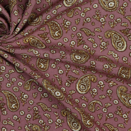 Viscose poplin paisley mauve