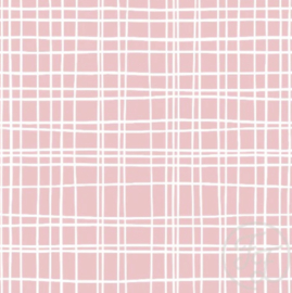 Family Fabrics - Pink And Lines Jersey (met drukfout; zie foto 2)