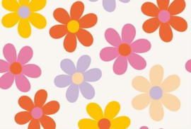 Tricot sweet daisies pink