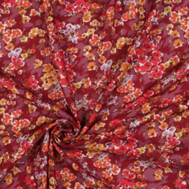 Viscose poplin small flowers cherry lurex