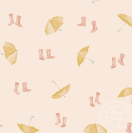 Family Fabrics - Rainboots & Umbrella's Jersey