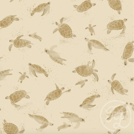 Family Fabrics - Turtles Sand Jersey