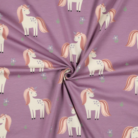 Tricot glitter unicorns light lavender