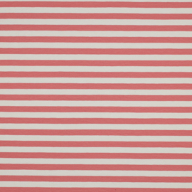 French terry dyed stripes coral/off-white
