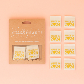 Sarah Hearts Labels 'Made in 2024 Metallic Gold'