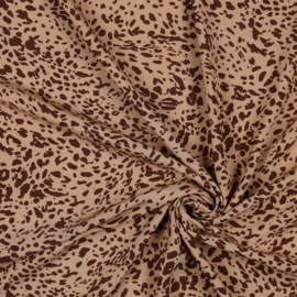 Viscose poplin leopard skin camel