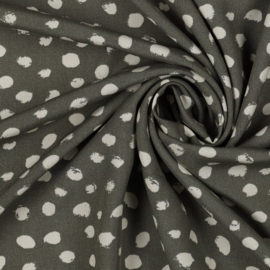 Viscose poplin legergroen dots