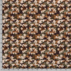 Coupon 70cm French terry camouflage army