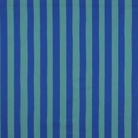 Katoen poplin stripes cobalt/sage