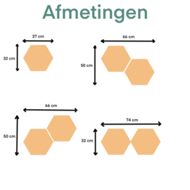 Eikenhouten Hexagons met Middenplank