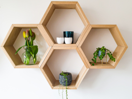 Eikenhouten Hexagon (12,5 cm diep)