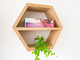 Eikenhouten Hexagon (12,5 cm diep) met middenplankje