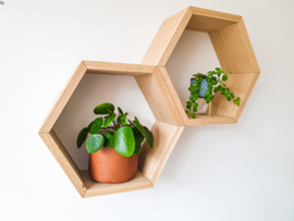 Eikenhouten Hexagon (12,5 cm diep)