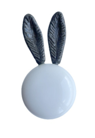 Kastknop Bunny Wit Resin