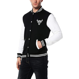 RO9 Varsity Jacket Zwart-Wit (Unisex)